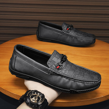 Fashion Leather Men Casual Shoes Slip on Formal Loafers Luxury Brand Comfortable Men Moccasins Italian Soft Male Driving Shoes