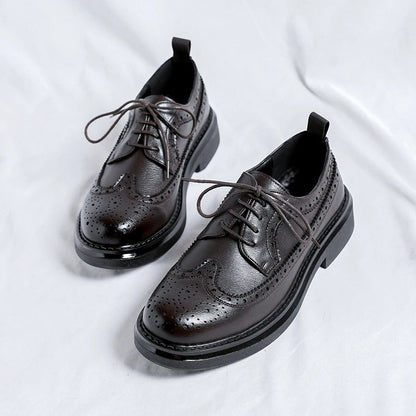 New Trending Brogues Classic Men Dress Shoes Men Oxfords Patent Leather Shoes Lace Up Formal Black Leather Wedding Party Shoes