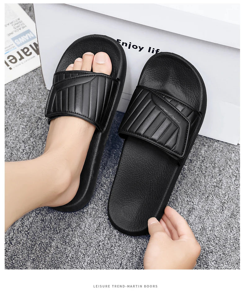 2024 New Men Slippers Outdoor Beach Sandals Trend Men Slides Men Casual Shoes Flip-flops Home Slippers Beach Sandals Big Size 47