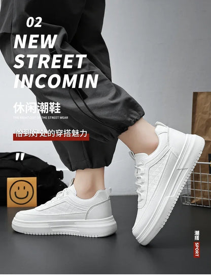 Outdoor Platform Men Casual Sneakers Fashion White Runing Shoes Breathable Mens Sport Shoes Light Walking Shoes Tennis Shoes