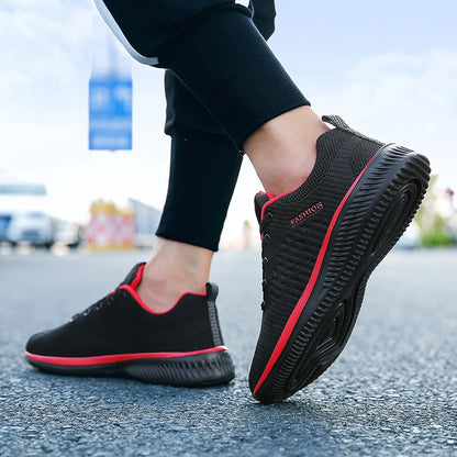 Men Running Walking Knit Shoes Fashion Casual Sneakers Breathable Sport Athletic Gym Lightweight Men Sneakers Casual Shoes