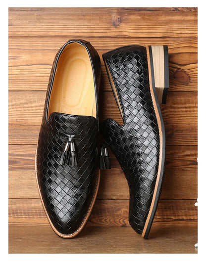 Fringe Men Leather Casual Shoes Checkered Man Loafers Coiffeur Leather Shoes Fashion Driving Mens Shoes Sapato Social Masculino