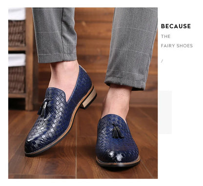 Fringe Men Leather Casual Shoes Checkered Man Loafers Coiffeur Leather Shoes Fashion Driving Mens Shoes Sapato Social Masculino