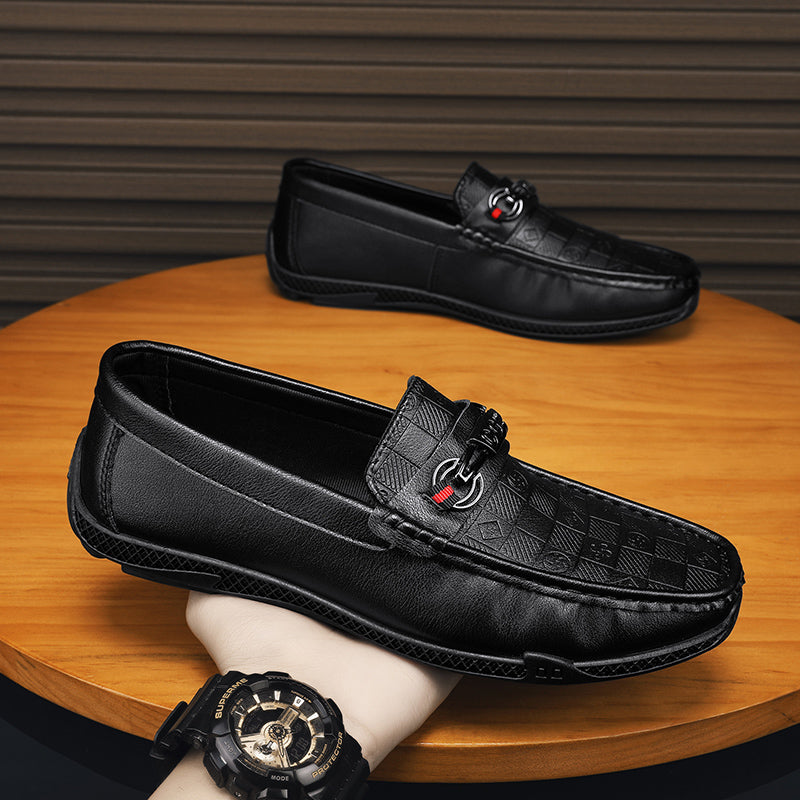 Fashion Leather Men Casual Shoes Slip on Formal Loafers Luxury Brand Comfortable Men Moccasins Italian Soft Male Driving Shoes