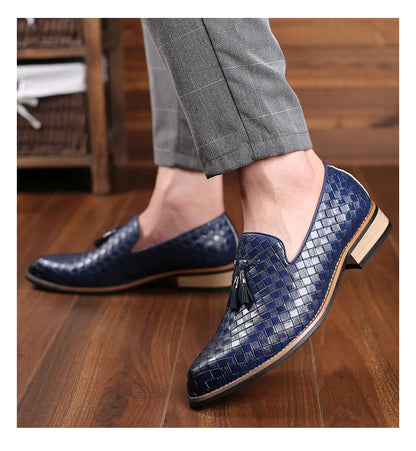 Fringe Men Leather Casual Shoes Checkered Man Loafers Coiffeur Leather Shoes Fashion Driving Mens Shoes Sapato Social Masculino