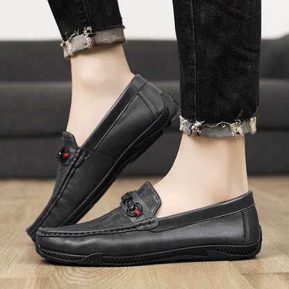 Fashion Leather Men Casual Shoes Slip on Formal Loafers Luxury Brand Comfortable Men Moccasins Italian Soft Male Driving Shoes