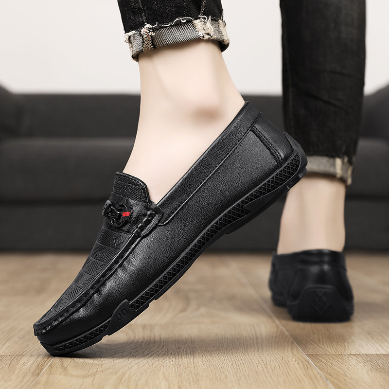 Fashion Leather Men Casual Shoes Slip on Formal Loafers Luxury Brand Comfortable Men Moccasins Italian Soft Male Driving Shoes