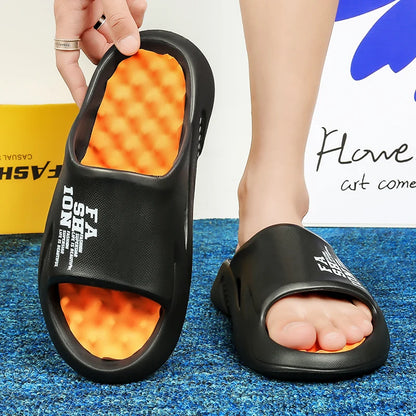 New Men Massage Slippers Indoor Thick Sole Slides Outdoor Beach Sandals Summer Casual Shoes For Men Comfortable Men's Slippers