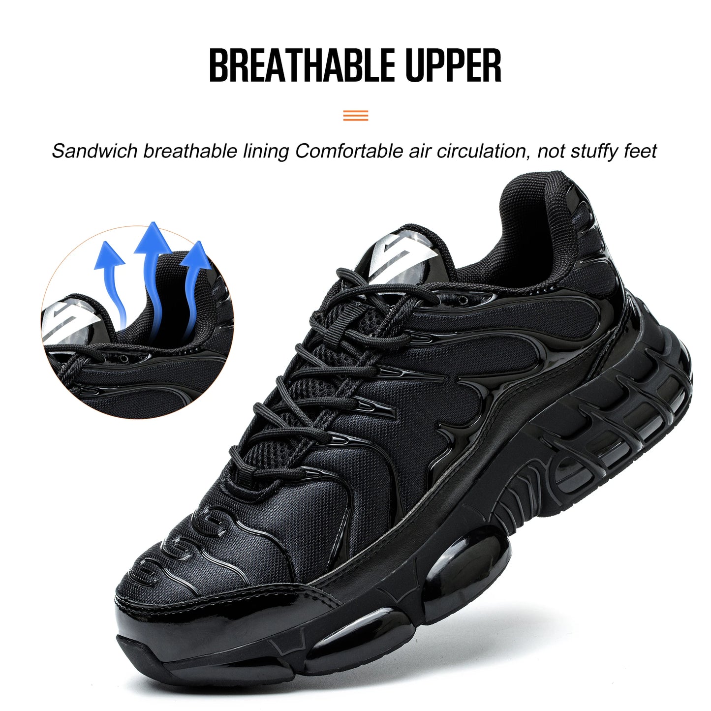 Safety Shoes Sneakers For Men Breathable Construction Working Boots Non-slip Anti-smashing Indestructible Shoes Hiking Sneakers