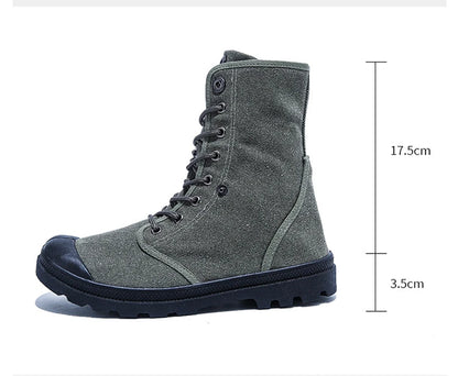 Canvas Boots Men Boots High Top Shoes for Men 2024 New Trend Platform Cuff Shoes Men Casual Ankle Boots Military Bota Masculina