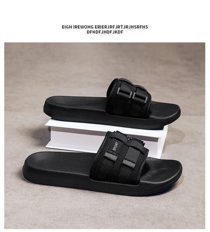 2024 New Men Slippers Outdoor Beach Sandals Trend Men Slides Men Casual Shoes Flip-flops Home Slippers Beach Sandals Big Size 47