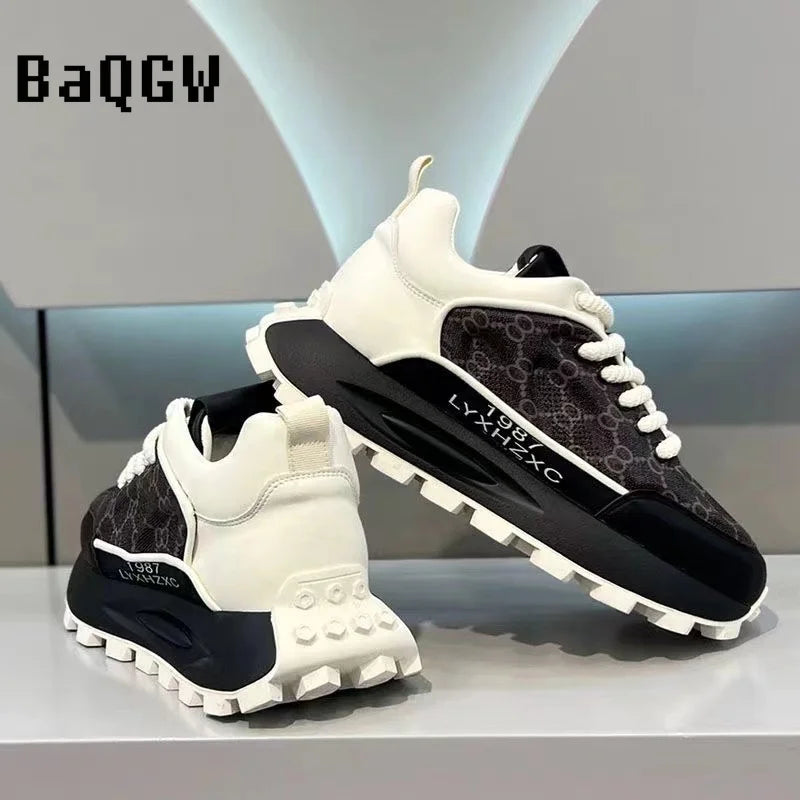 Designer Men Shoes Spring Autumn Comfortable Men's Thick Platform Sneakers Fashion Casual Thick Sole Shoes Sports Trainers Tenis