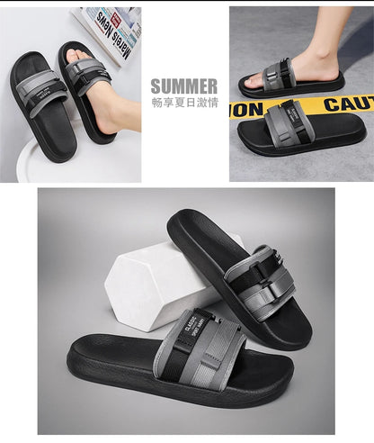 2024 New Men Slippers Outdoor Beach Sandals Trend Men Slides Men Casual Shoes Flip-flops Home Slippers Beach Sandals Big Size 47