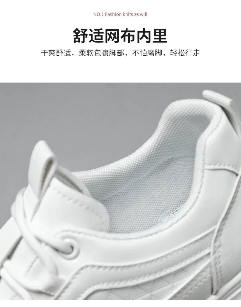 Outdoor Platform Men Casual Sneakers Fashion White Runing Shoes Breathable Mens Sport Shoes Light Walking Shoes Tennis Shoes