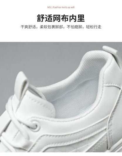 Outdoor Platform Men Casual Sneakers Fashion White Runing Shoes Breathable Mens Sport Shoes Light Walking Shoes Tennis Shoes