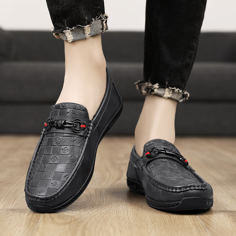 Fashion Leather Men Casual Shoes Slip on Formal Loafers Luxury Brand Comfortable Men Moccasins Italian Soft Male Driving Shoes