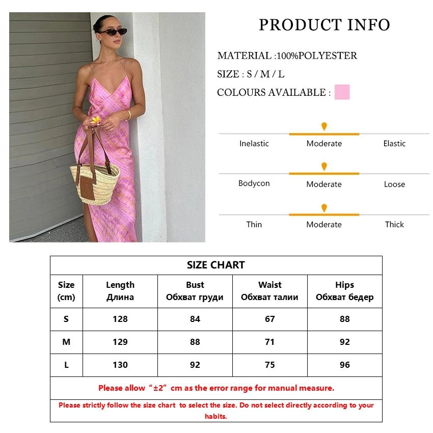 Clacive Sexy Slim Print Women's Dress Bodycon Strap Sleeveless Ankle Length Dress Elegant Backless Slit Party Dresses Female