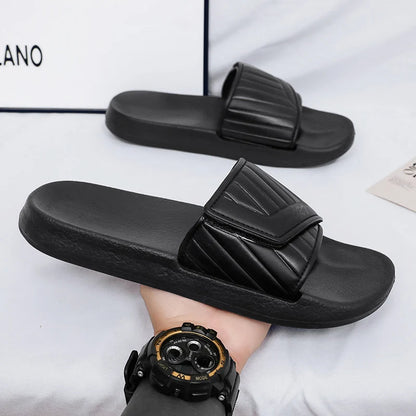 2024 New Men Slippers Outdoor Beach Sandals Trend Men Slides Men Casual Shoes Flip-flops Home Slippers Beach Sandals Big Size 47