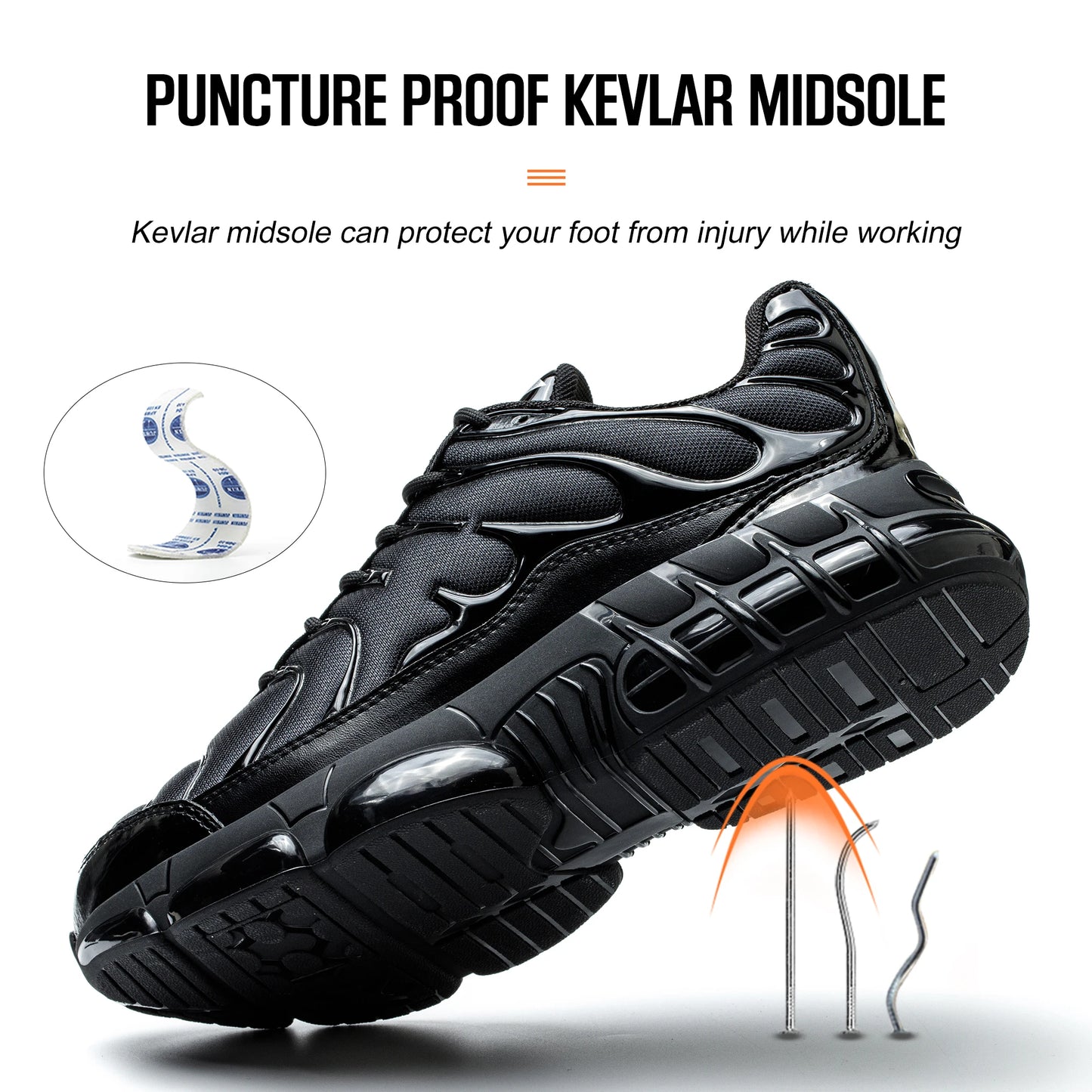 Safety Shoes Sneakers For Men Breathable Construction Working Boots Non-slip Anti-smashing Indestructible Shoes Hiking Sneakers